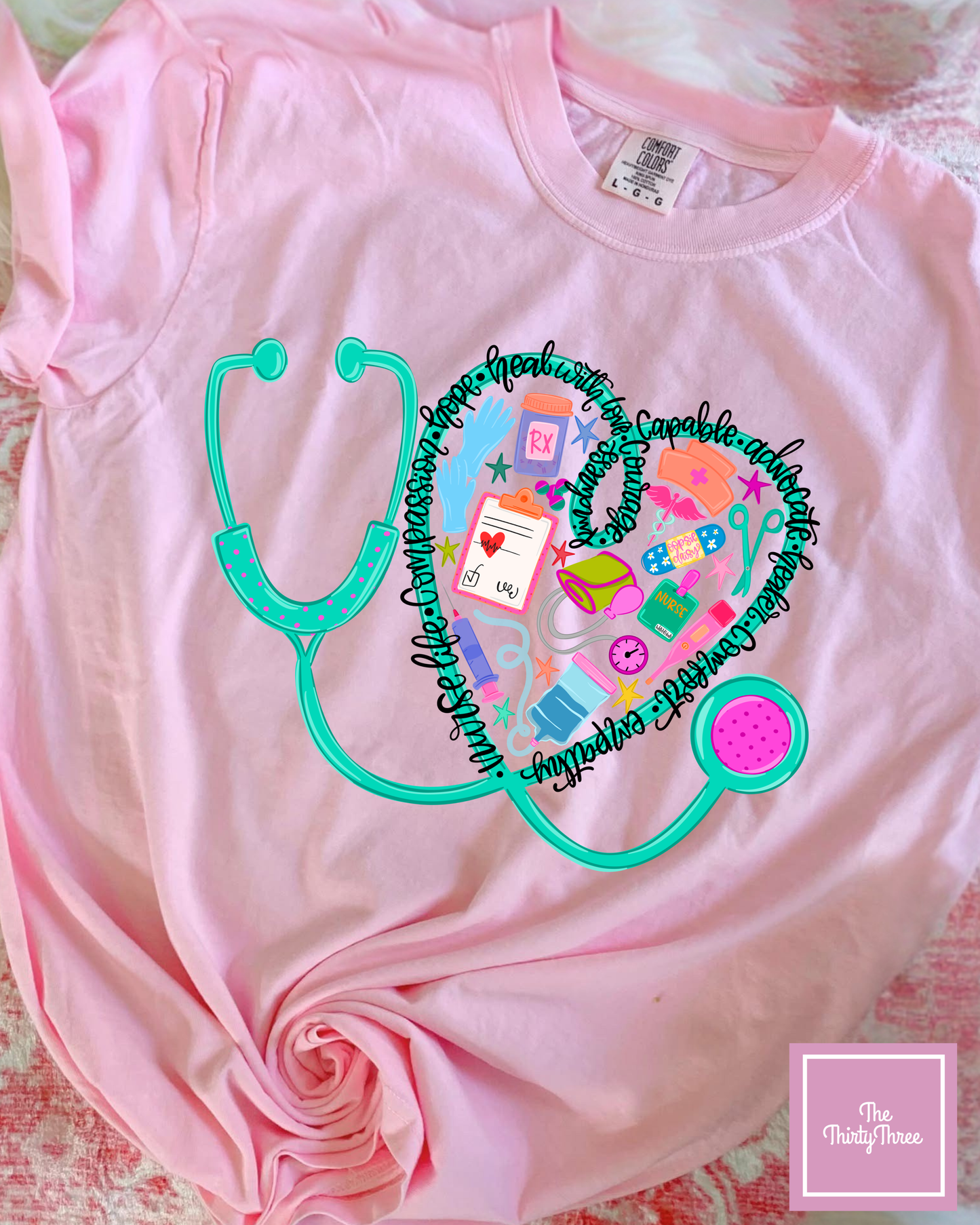 Nurse Stethoscope Heart Tee