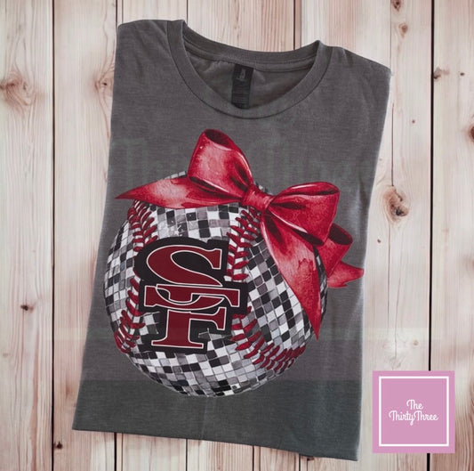 SF Disco Baseball Bow Tee