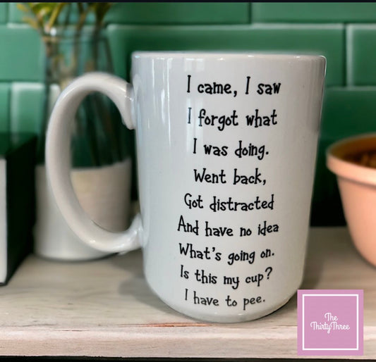 I Came, I Saw, I Forgot What I Was Doing Mug